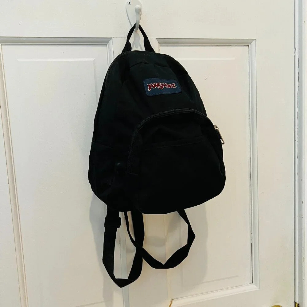 Jansport Mini Half Pint Black Zip Backpack Limited Edition